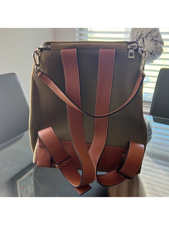 LOEWE Calfskin Small Goya Backpack in Olive Green, EXCELLENT! main image 5